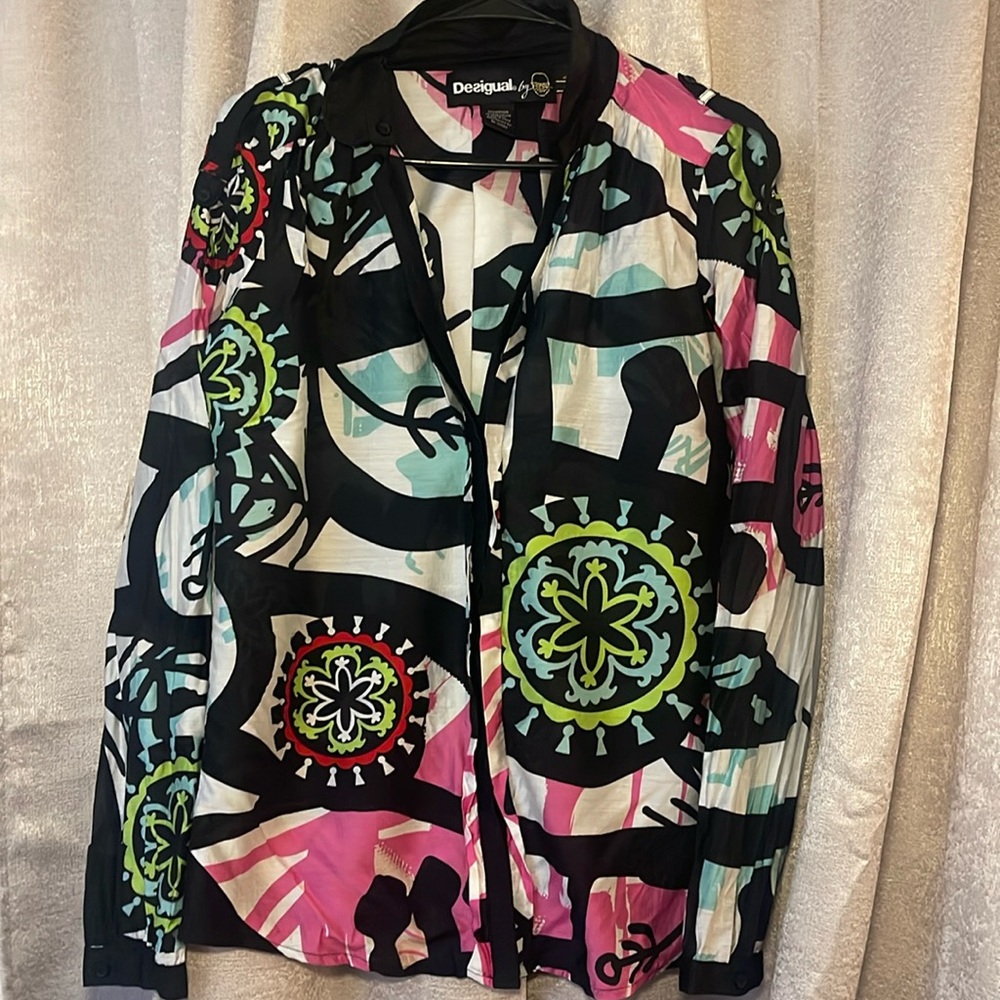Desigual Multicolor Button Down Shirt